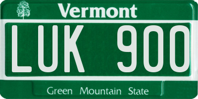VT license plate LUK900