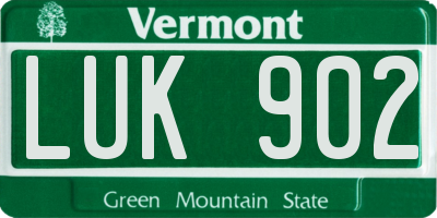 VT license plate LUK902