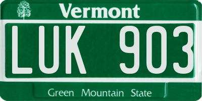 VT license plate LUK903