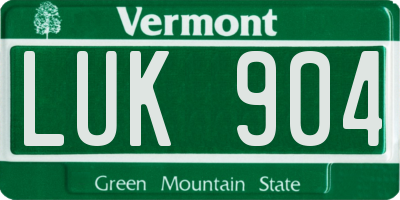 VT license plate LUK904