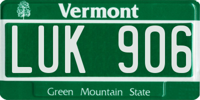 VT license plate LUK906