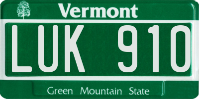 VT license plate LUK910