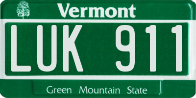 VT license plate LUK911