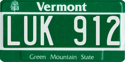 VT license plate LUK912