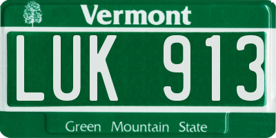 VT license plate LUK913