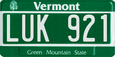 VT license plate LUK921