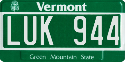VT license plate LUK944
