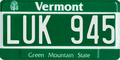 VT license plate LUK945