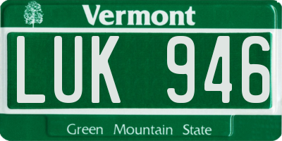 VT license plate LUK946