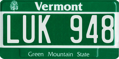 VT license plate LUK948