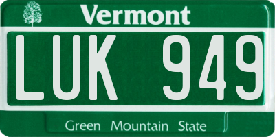 VT license plate LUK949