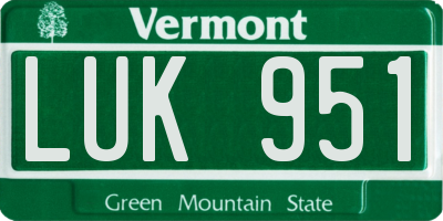 VT license plate LUK951
