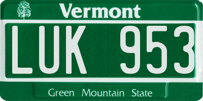VT license plate LUK953