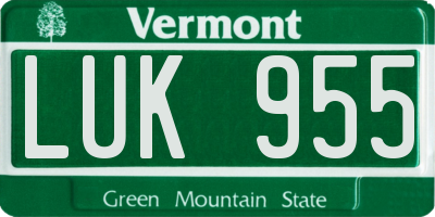 VT license plate LUK955