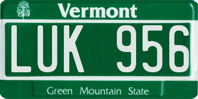 VT license plate LUK956
