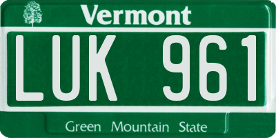 VT license plate LUK961