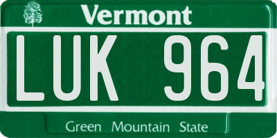 VT license plate LUK964