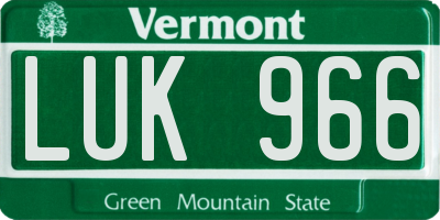 VT license plate LUK966