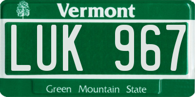 VT license plate LUK967