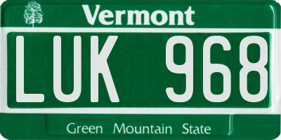 VT license plate LUK968