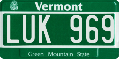 VT license plate LUK969