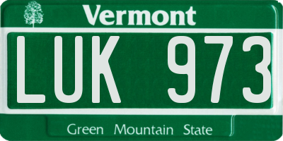 VT license plate LUK973