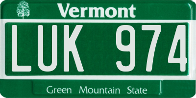 VT license plate LUK974