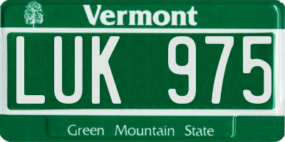 VT license plate LUK975