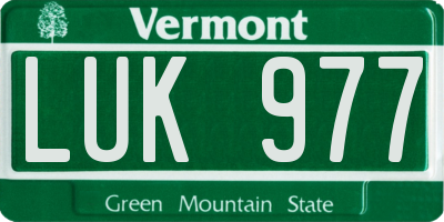 VT license plate LUK977