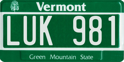 VT license plate LUK981