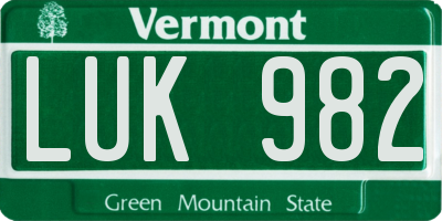 VT license plate LUK982