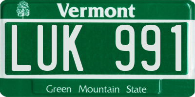 VT license plate LUK991