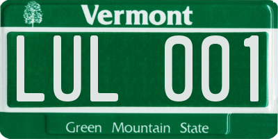 VT license plate LUL001