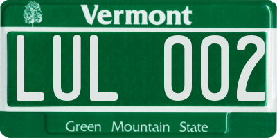 VT license plate LUL002