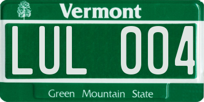VT license plate LUL004