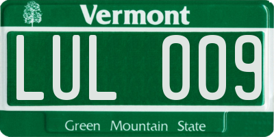 VT license plate LUL009