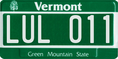 VT license plate LUL011