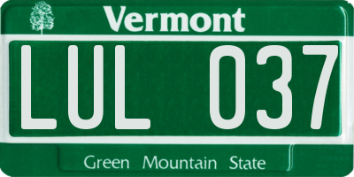 VT license plate LUL037