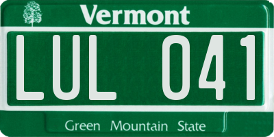 VT license plate LUL041