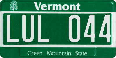 VT license plate LUL044