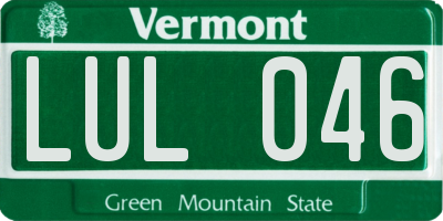 VT license plate LUL046