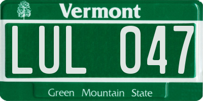 VT license plate LUL047