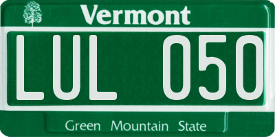 VT license plate LUL050