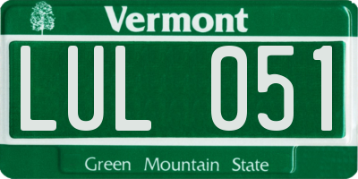VT license plate LUL051