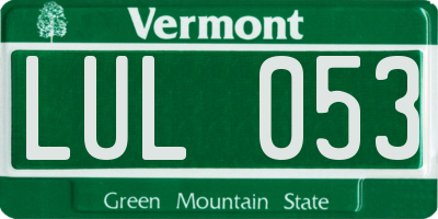 VT license plate LUL053