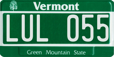 VT license plate LUL055