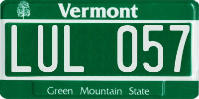 VT license plate LUL057