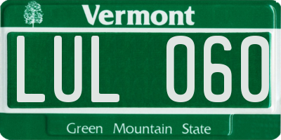 VT license plate LUL060