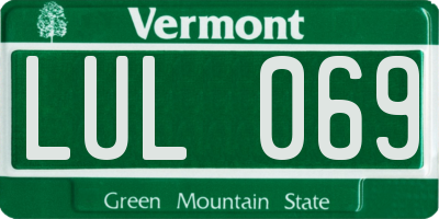 VT license plate LUL069