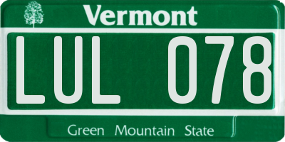 VT license plate LUL078